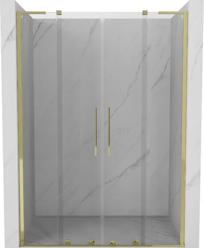 Mexen Velar L Duo schuifdouchedeur 140 , transparant, goud - 871-140-003-02-50