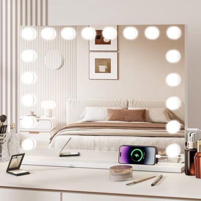 Hollywood Make-upspiegel met Dimbare LED Verlichting en 10x Vergroting