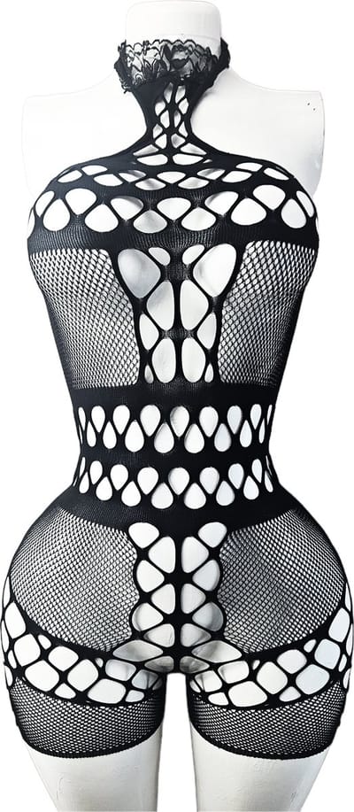 BamBella ® - Panty pak -Onesize - body suit - Dames - Onesize - sexy Erotische jumpsuit van kant lingerie zwart