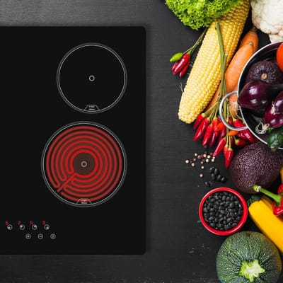 Keramische Kookplaat - Elektrisch fornuis - Koken Maken - 9 Vermogensniveaus - 59 cm Breed - Zwart