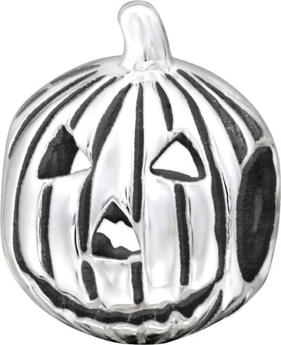 halloween pompoen bead | bedels voor armband | Zilverana | Bedel | Sterling 925 Silver (Echt zilver) | Past op vele merken | Nikkelvrij