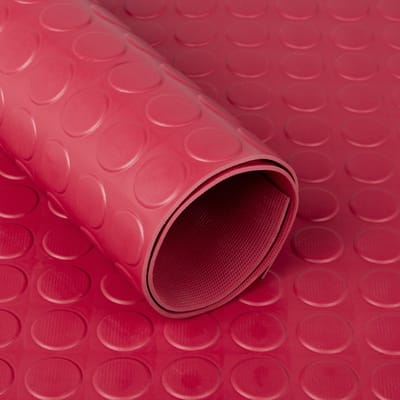 Rubbermagazijn - Noppenloper - Rood - Dikte 3mm - 120cm breed - Lengte 10 meter