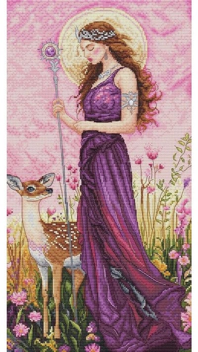 Borduurpakket LETI LI58-00 - Goddess of the Spring - Godin van de Lente