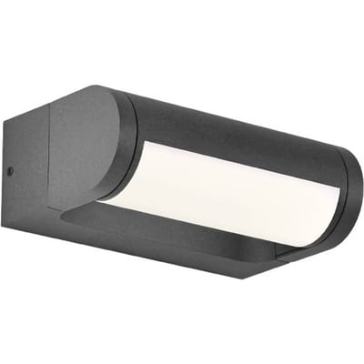 Viokef LED buiten wandlamp Randal, donkergrijs, breedte 17 cm, metaal