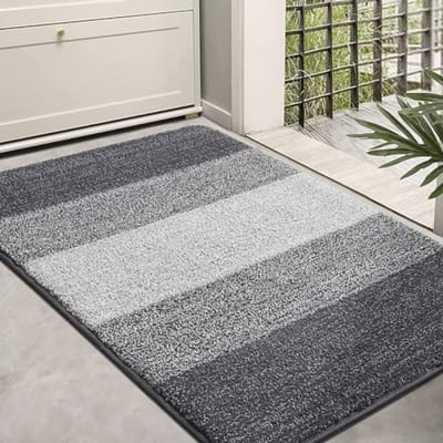 Machinewasbare zachte deurmat, super absorberend entreetapijt, antislip vloermat voor binnen, voordeur, huisdieren en honden (60 x 90 cm, grijs)