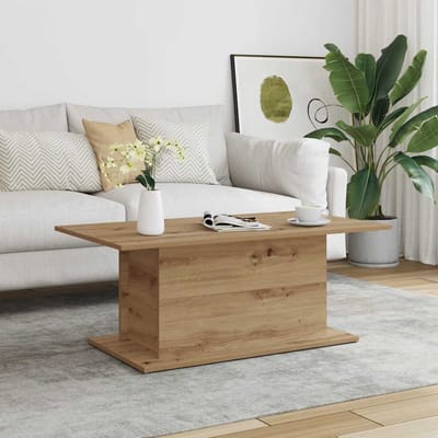 vidaXL - Salontafel - 102x55,5x40 - cm - bewerkt - hout - artisanaal - eikenkleur