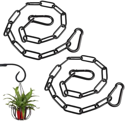 2x Sterke RVS Kettingen met Karabijnhaken, 3mm Dikke Metalen Ketting voor Buiten en Hekken