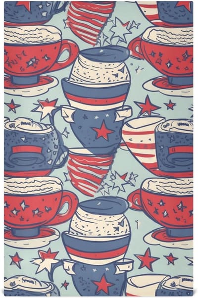 Rood Wit Blauw Koffiekop Keukenhanddoeken en Vaatdoeken Sets, Keuken Absorberende Handdoeken Decoratieve Handdoeken Voor Keuken Keukenhanddoeken Leuke