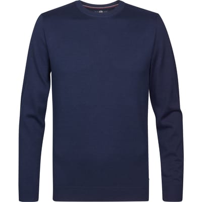 Petrol Industries Trui Heren - Regular Fit - Fijngebreide Trui Mannen - Ronde Hals - 50% Katoen, 50% Acryl - Pullover - Blauw - Maat S