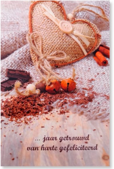 … Jaar Getrouwd Wenskaart - invulkaart Huwelijk Jubileum - 12 x 17 cm - gevouwen kaart Inclusief envelop