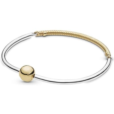 Authentiek 925 Sterling Zilver Rose Goud Bal Rond Drie -Schakel Slangenhuid Ketting Armband Geschikt voor Vrouwen Kralen Bedeltje Diy Mode Sieraden 16cm beige