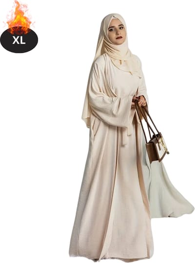 Bovista Islamitische Kleding - Djellaba Dames - Moslim Kleding - Arabisch Dames Kaftan - Alhamdulillah - Abrikoos XL