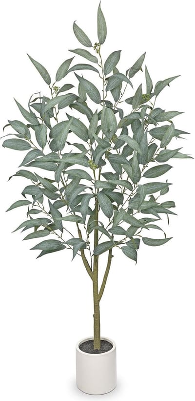 Eucalyptus - Kunstplanten - 120 cm - Groot - Kunstboom voor Woonkamer - Slaapkamer - Kantoor Decoratie