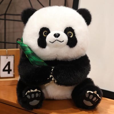 Kawaii Simulatie Cosplay Panda Draak Bamboe Fruit Zwart En Wit Pluche Poppen Versier De Slaapkamer Fubao Zussen Pluche Pop 20cm-25cm
