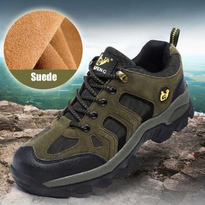 Chaussures de Randonnée Extérieure Homme Cuir de Haute Qualité Antidérapantes Respirantes Baskets Trekking Montagne Désert Chaussures d'Escalade Grande Taille36 -48 48 grise