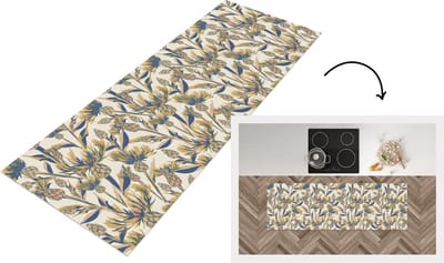 Keukenloper - Loper keuken - Bloemen - Patroon - Design - Natuur - 150x50 cm - Keukenloper vinyl