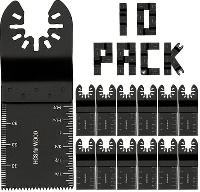 Multitool Zaagbladen – 10-delige Set – Oscillerende Zaagbladen – Voor Hout, Kunststof & Zacht Metaal – Universeel Multitoolblad – 34 mm