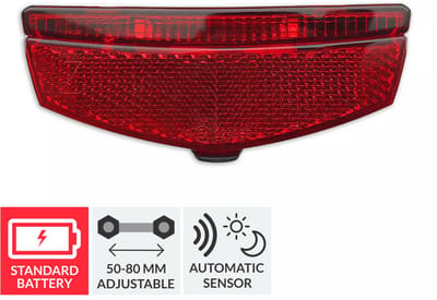 Lynx Achterlicht Luxe Sensor Led Batterijen 50-80 Mm Rood