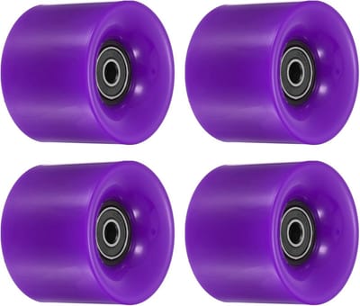 Longboard Wielen - Skateboard Onderdelen - Straat Skaten - Met Lagers - 60mm 4 Pack - Paars Goud