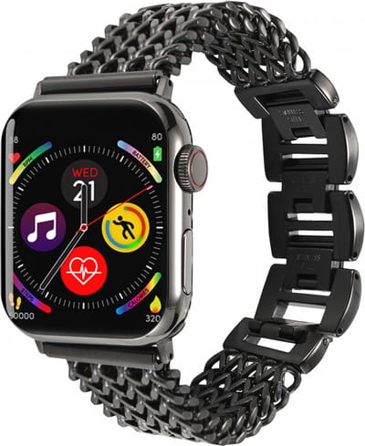 Gevlochten Stalen Bandje Geschikt voor Apple Watch 1 / 2 / 3 / 4 / 5 / 6 / 7 / 8 / 9 / 10 / SE / Ultra 49MM / 46MM / 45MM / 44MM / 42MM - Metalen Band RVS - Zwart