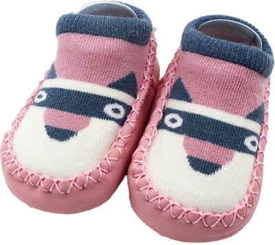 Jumada´s Baby Sokjes van een half jaar tot 3 jaar, Slofsokken, Sloffen, Antislip, Roze, Paars