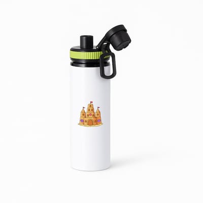 Hacebo® - Zandkasteel waterfles met draaidop groen - Kind - Strand liefhebbers - Kasteel - speelgoed voor in het zand - water fles - 850ML