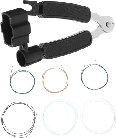 Gitaargereedschapset - Instrument Onderhoud - Snaar Wisselen - 3-in-1 Functie - 12.5 cm Lengte - Diverse Kleuren