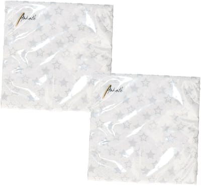 Ambiente servetten - 40x st - wit - sterren - papier - 3laags - lunch/diner servetten