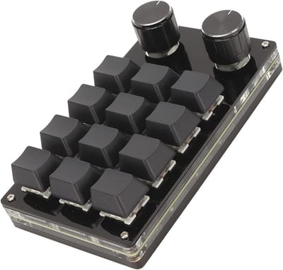 Programmeerbaar Macrotoetsenbord met RGB Achtergrondverlichting - 12 Toetsen en 2 Knoppen voor Gaming en Media