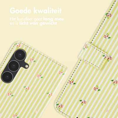 imoshion Hoesje - Geschikt voor Samsung Galaxy S25 FE - Design Bookcase smartphone - Garden Stripes