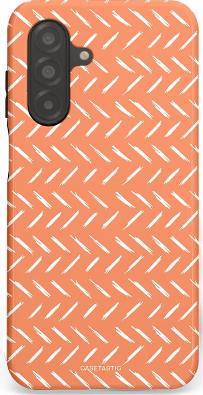 Casetastic hoesje geschikt voor Samsung Galaxy A26 - Dubbellaagse bescherming - Oranje Witte Nederland Cross Patroon - Fashion Case - Terracotta Zand