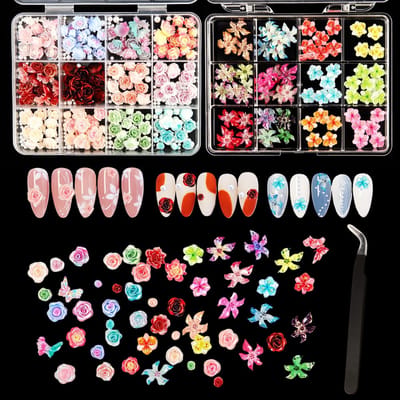 Dailygoods- Nail Art Kit - 3D Nageldecoratie - Hars Nagelsteentjes - Kleurrijke Edelstenen - DIY Craft Accessoires - Lichtgewicht en Duurzaam
