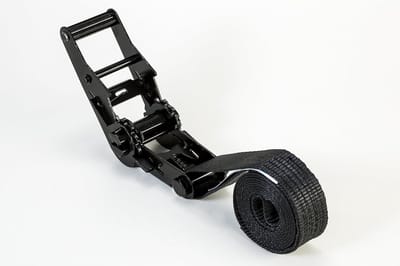 Ratelspanband Eendelig - Sjorband Vastzetband - Veilig Transport - Sterke Metalen Ratel - 2 Meter Lengte - Zwart