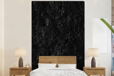Behang - Fotobehang Zwart - Wit - Grot - Steen - Natuur - Breedte 200 cm x hoogte 300 cm