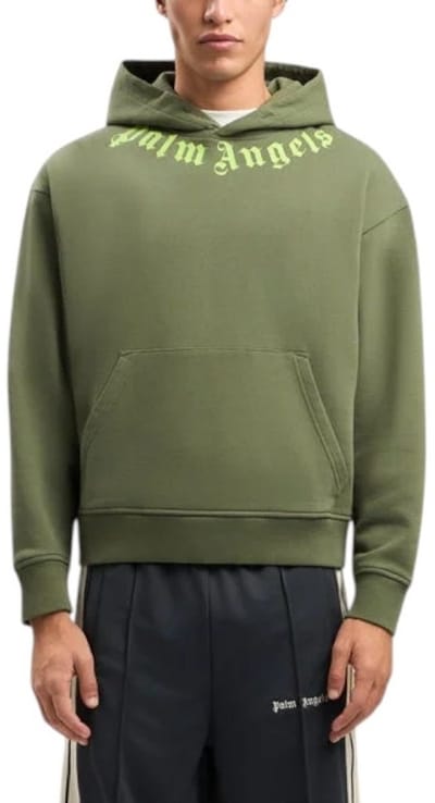 Palm Angels Heren Trui Groen PMBB17DS26FLE007/5614 Neck Logo Regular
