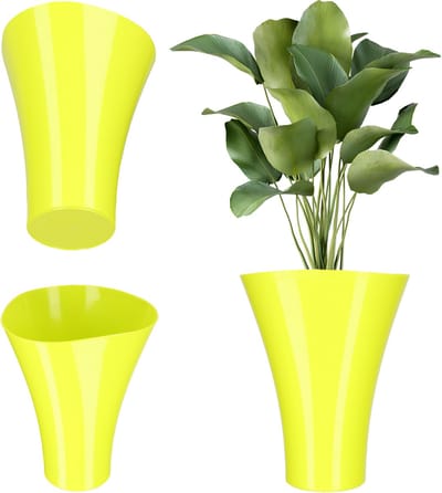 Bloempot - Plant pot - Planten decoreren - Glanzend oppervlak - Diameter 16.5 cm - Lime groen