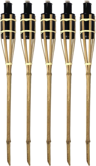 Bamboe Fakkels 90 cm - 5 Stuks Tuin Decoratie Oliefakkels voor Camping en Verlichting