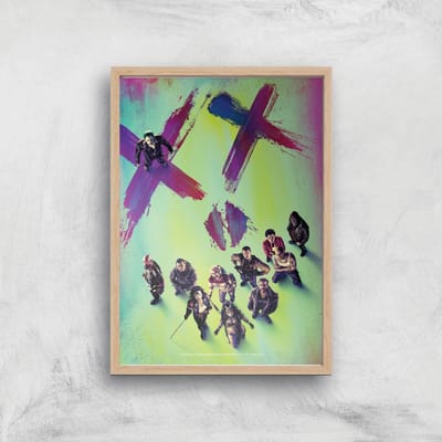 DC Suicide Squad Giclee Art Print - A4 - Wooden Frame
