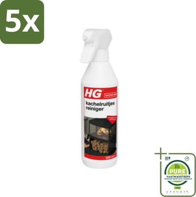 5 x HG Kachelruitjes Reiniger 500 ml - Grootverpakking - Kachelruitjes Reiniger - Roet Verwijderen - Haard Reiniging - Vuil Verwijderen - Kachel Schoonmaken