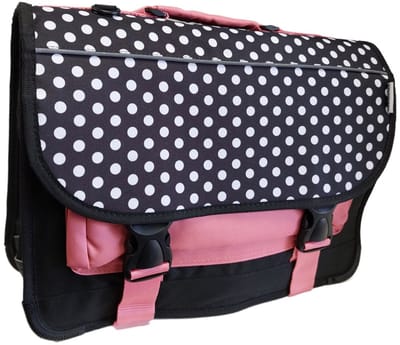 Kangourou boekentas - schooltas - rugzak - stippen - zwart / roze