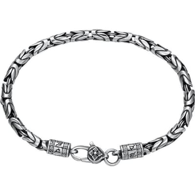 Massief Zilver Gepersonaliseerde Vajra Schakelarmband 925 Sterling Zilver Zes-Lettergreep Mantra Handketting Trendy Sieraden Man Vrouw 22cm gray