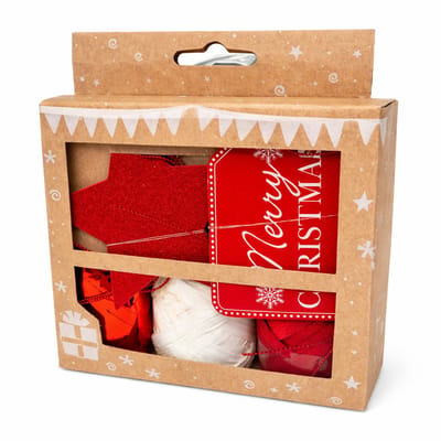 Kerst Cadeaulabel & Lint Set – Merry Christmas – 3 Ster Labels + 3 Cadeaulabels + 3x 10 Meter Lint