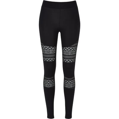 Urban Classics - Crochet Lace Inset Legging - XS - Zwart