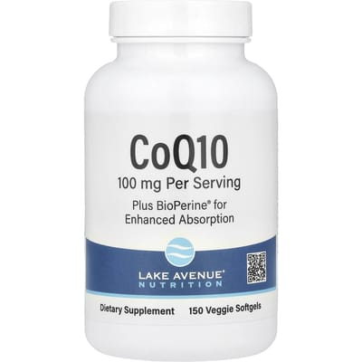Lake Avenue Nutrition, CoQ10 avec Biopérine®, 150 Gélules Molles Végétales