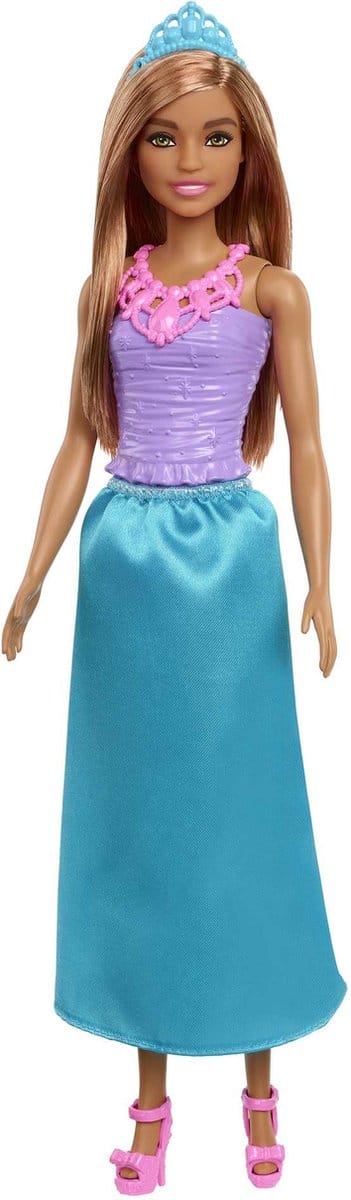 Barbie - DREAMTOPIA - Prinsessen look - met blauwe prinsessenrok en een paarse bodeice met op sterren en edelstenen geïnspireerde details