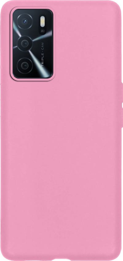 Hoes - Geschikt voor OPPO A16s - Sterk & Shockproof - Hoesje Cover - Siliconen Case - Lichtroze