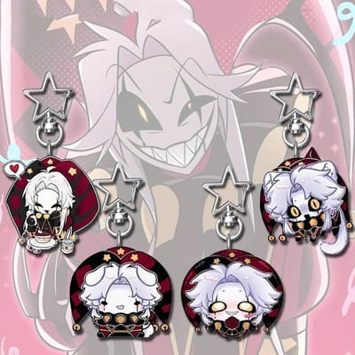 Spel De Freak Circus Pierrot Cosplay Sleutelhanger Kawaii Acryl Joker Clown Hanger Sleutelhanger Sleutelketting Tas Accessoire Ornament Rekwisieten white