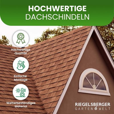 Dakshingles Bitumen - Dakbedekking Panelen - Tuinhuis Afdekken - Glasvezelinleg - 3 m² - Rood