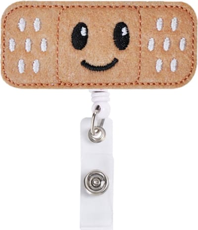 Fako Bijoux - Badgehouder - Sleutel Houder - Rolspeld - Verpleegster - Zuster - Pleister Emoji Smile