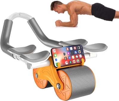 Buikspierroller - Buikwiel Trainingsapparaat - Buikspieren Trainen - Met Dubbele Elleboogsteun - 200 kg Belasting - Oranje